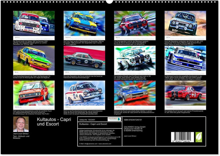 Kultautos - Capri und Escort (hochwertiger Premium Wandkalender 2026 DIN A2 quer), Kunstdruck in Hoc
