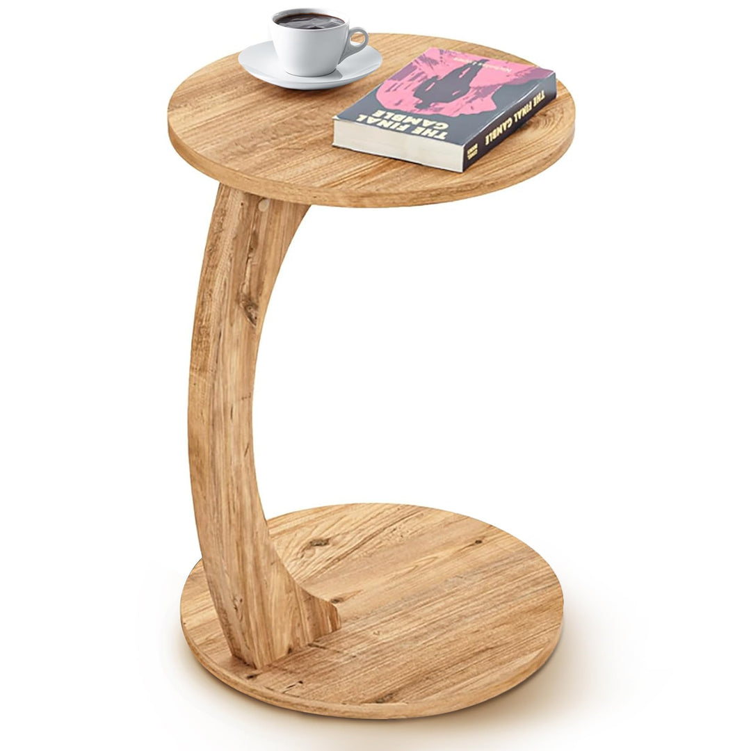 [en.casa] Beistelltisch Holeby in C-Form mobiler Sofatisch Wohnzimmertisch 56 x Ø38 cm Couchtisch Ho