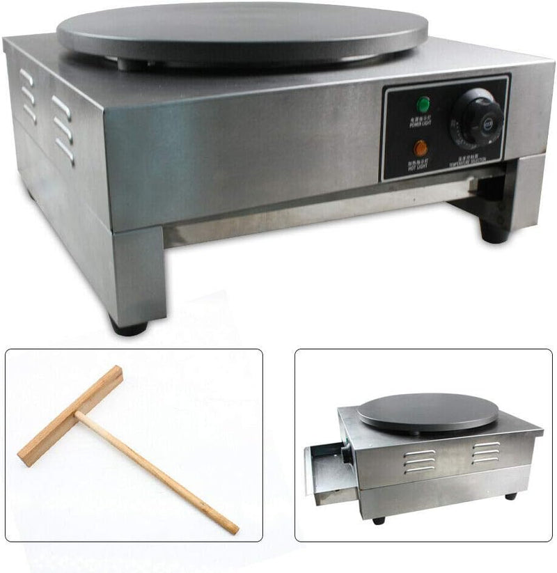 Acesunny Edelstahl Crepes Maker Crepesgerät Crepesplatte Crepe Crepesplatte Pfannkuchen 3KW Crepe Ma