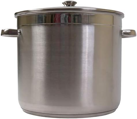 BURI Edelstahl-Kochtopf 20 Liter mit Glasdeckel Suppentopf Gulaschtopf Partytopf Topf