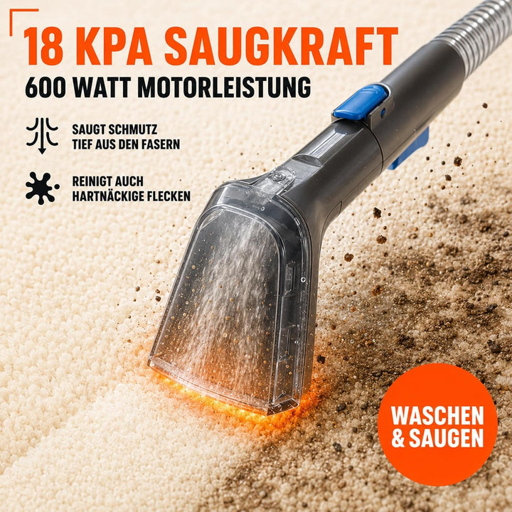 SOMMERTAL MultiCleaner WS600 Polsterreiniger, Waschsauger | Gerät für Teppiche, Treppen, Polster, So