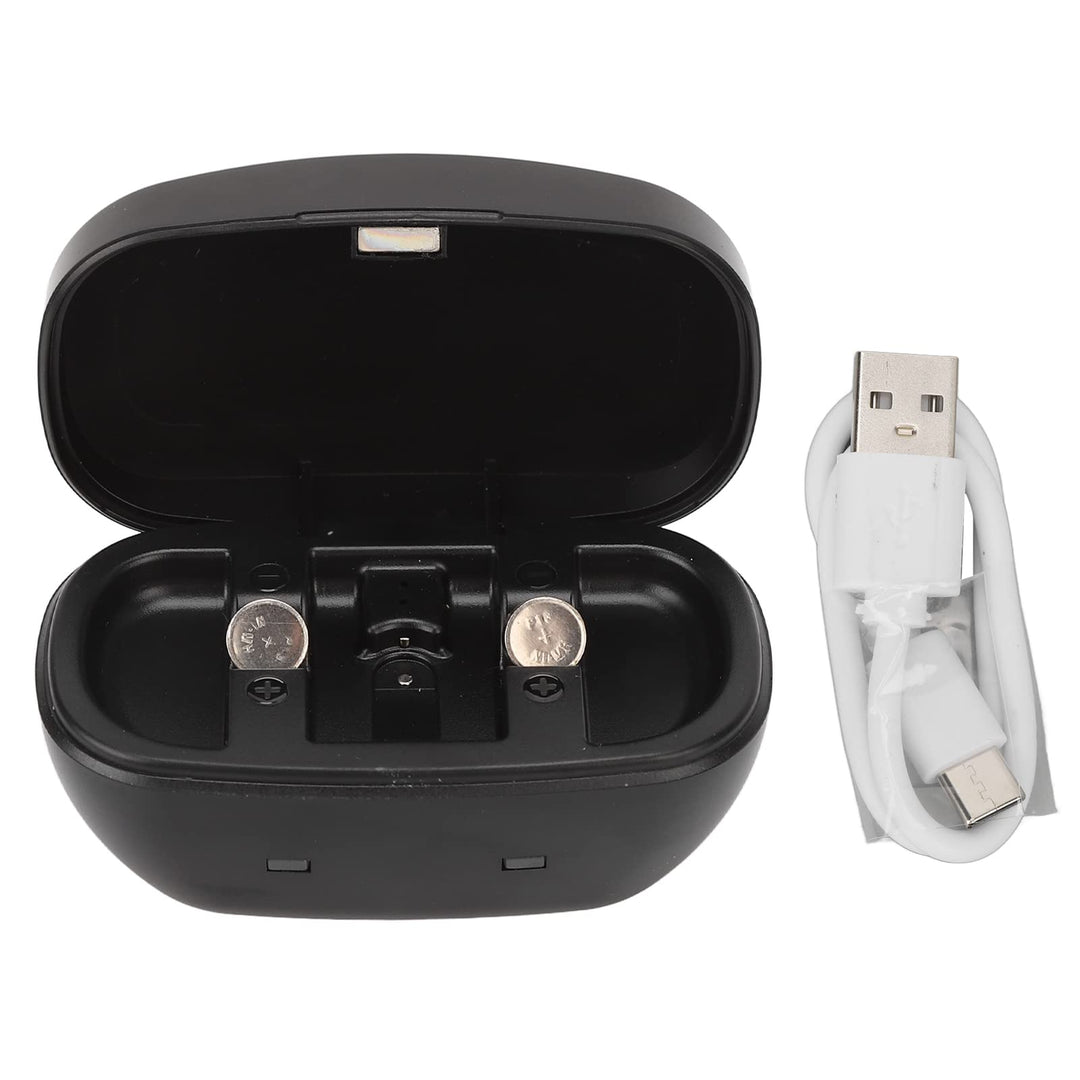 P13 Ladegerät für Hörgerätebatterien – Tragbares, wiederaufladbares Batterieset mit USB-Kabel und la