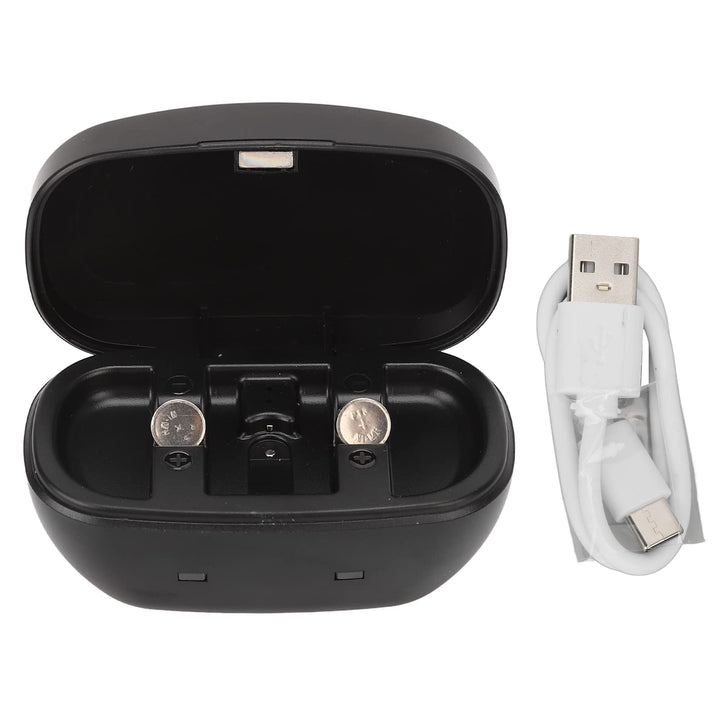 P13 Ladegerät für Hörgerätebatterien – Tragbares, wiederaufladbares Batterieset mit USB-Kabel und la