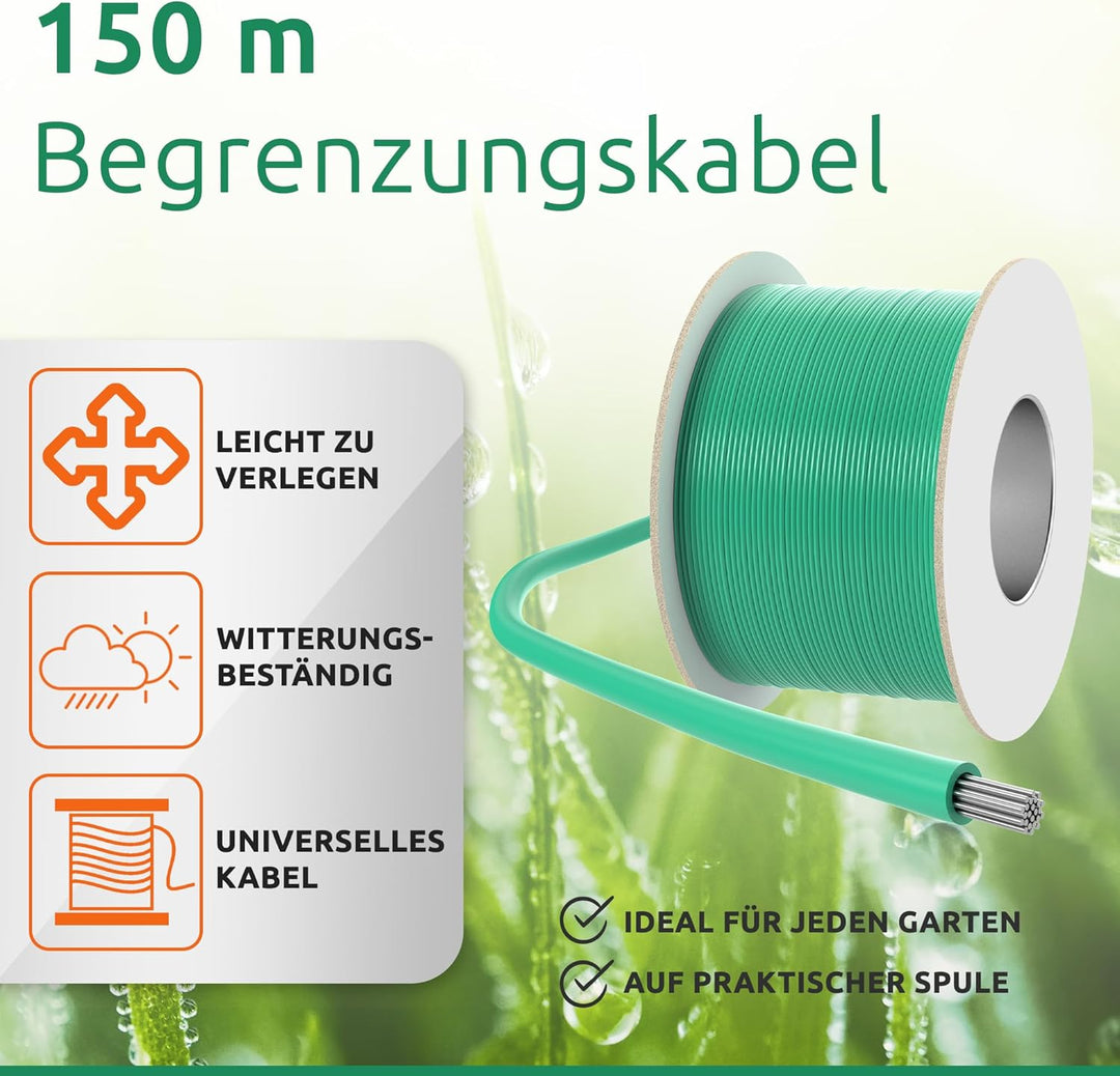 ECENCE Begrenzungskabel Mähroboter kompatibel mit allen gängigen Modellen 150m Länge Begrenzung der