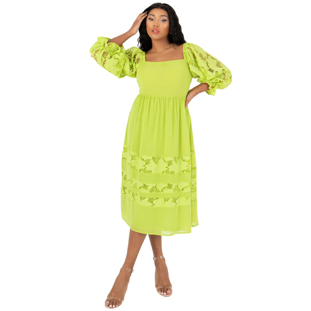 Lovedrobe Damen Casual Dress 46 Lime Green, 46 Lime Green