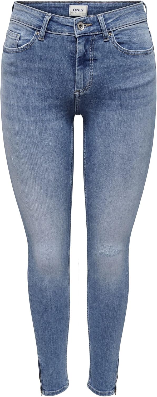 ONLY Female Skinny Jeans ONLBlush Mid Ankle Skinny Fit Jeans XS / 34L Light Medium Blue Denim, XS /