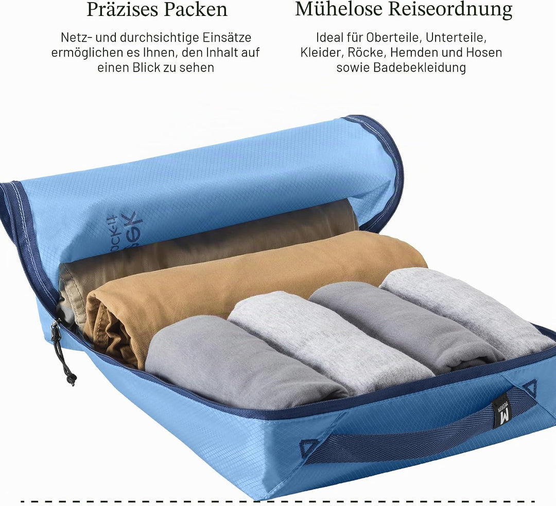 Eagle Creek Pack-It Starter Set I Garment Folder L &amp; 2 Packwürfel S+M I Knitterfrei &amp; Kofferorganisa