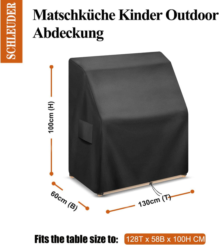 Matschküche Abdeckung wasserdichte 130Lx60Bx100H cm, Matschküche Kinder Outdoor Abdeckung, für Matsc