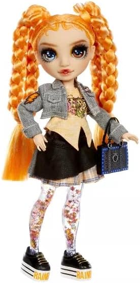 Rainbow High Sparkle and Shine - Clementine (Orange) - 28 cm Modepuppe mit flüssigem Glitter in den