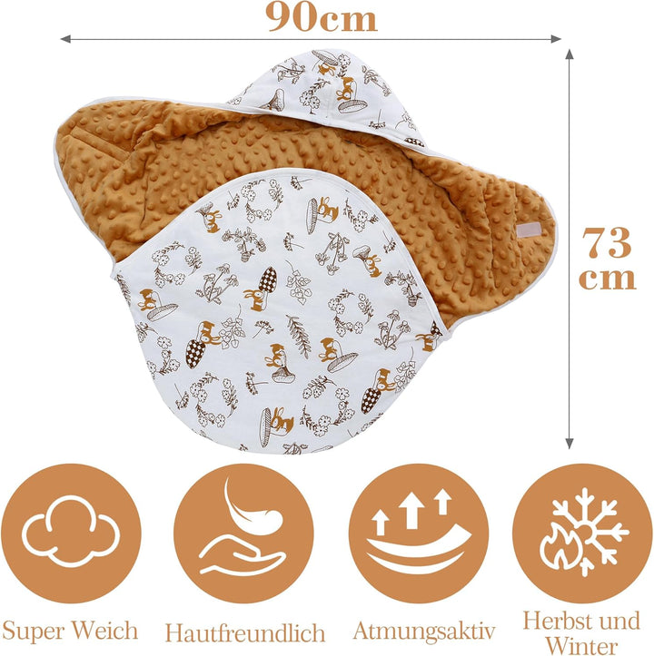 Einschlagdecke Babyschale Universal Fusssack für Buggy Winter Decke Herbst Babydecke Baumwolle Kinde