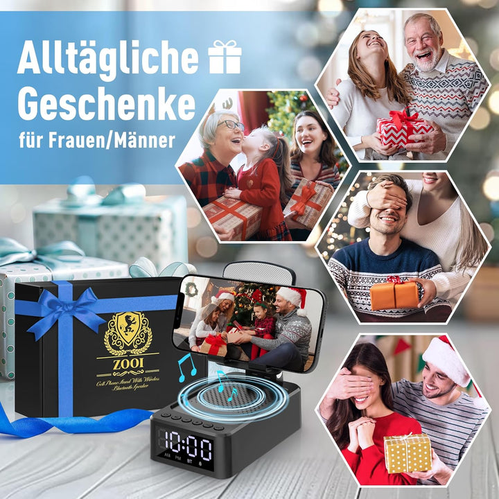 ZOOI Geschenke für Männer Weihnachten Geschenke für Papa, Bluetooth Lautsprecher mit Handyständer, G