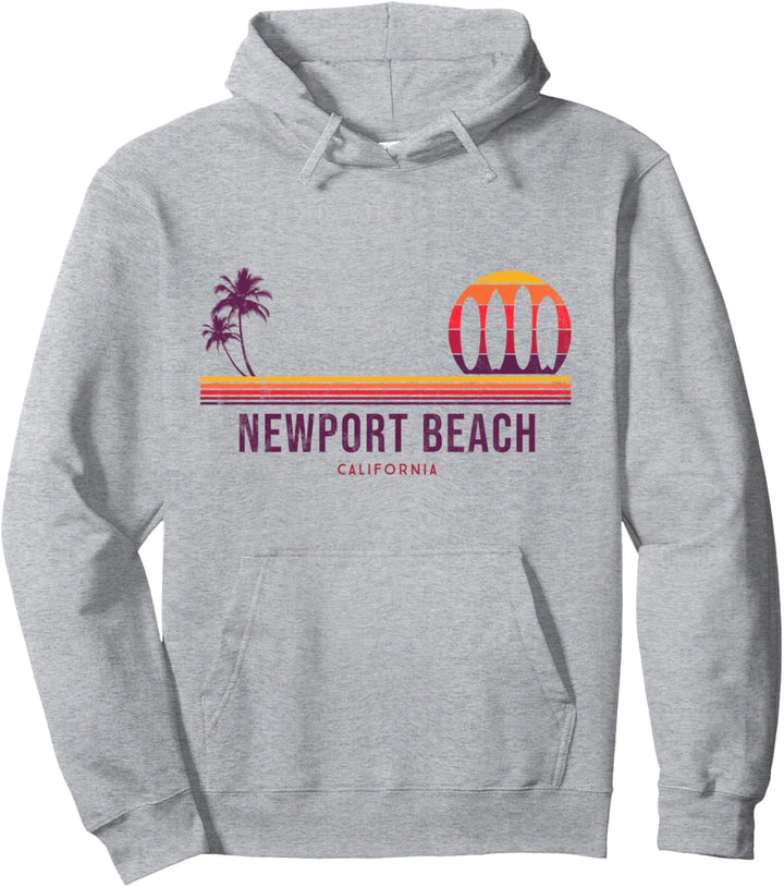 California Newport Beach Vintage Surf Pullover Hoodie