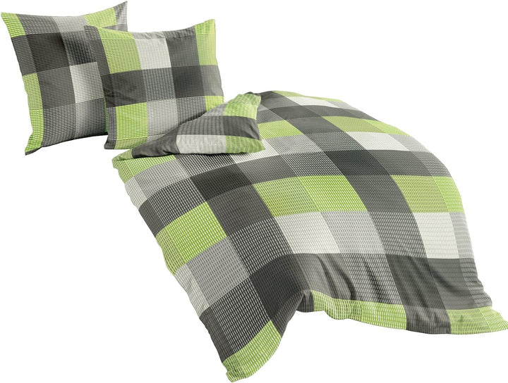 Bierbaum Bettwäsche 6452, Fein-Biber, Made in Germany, kiwi 07, 135 x 200 cm Kiwi 135 x 200 cm Singl