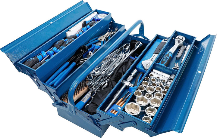 BGS 3340 | Metall-Werkzeugkasten inkl. Werkzeug-Sortiment | 137-tlg. leer | 5-Fächer, 530 x 200 x 20