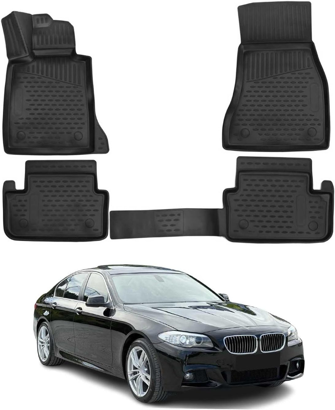 OMAC Gummi Fussmatten kompatibel mit BMW 5er Limo Touring xDrive 2013-2017 TPE Automatten