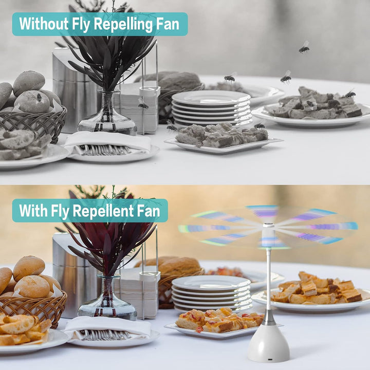 4er Fliegenwedler, USB C Fliegenabwehr mit Schalter | Automatischer & biegbarer Fliegenvertreiber mi