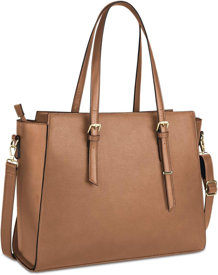 NEWHEY Handtasche Damen Shopper Damen Grosse Schwarz Gross Laptop Tasche 15.6 Zoll Elegant Leder Umh