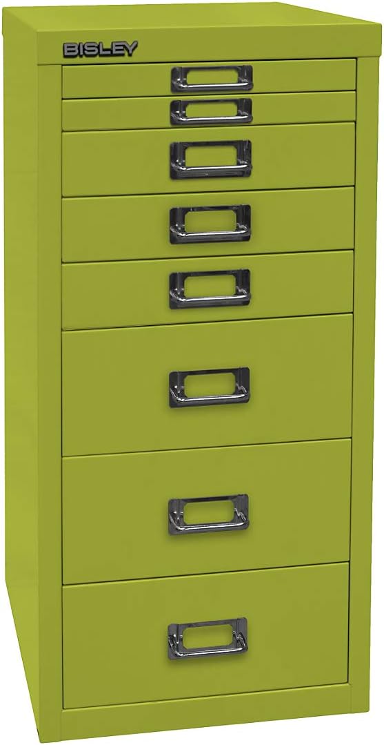 BISLEY MultiDrawer, 29er Serie, DIN A4, 8 Schubladen, Metall, 601 Pink, 38 x 27.9 x 59 cm, 601 Pink