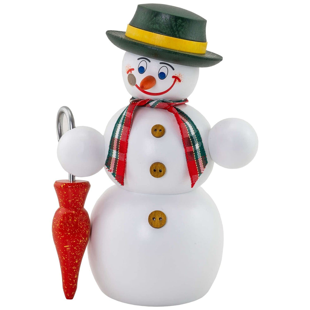 Seiffener Volkskunst | Räuchermännchen | Räucherfigur 14 cm | Schneemann | Original Erzgebirge | 122