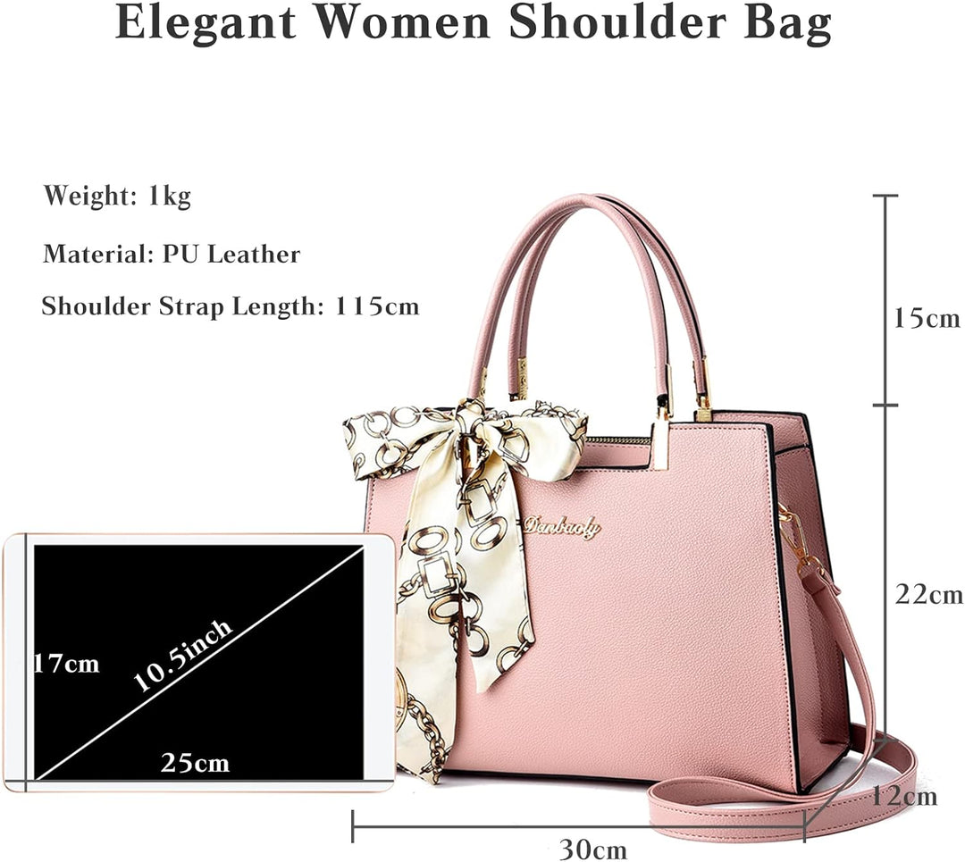 FANDARE Damen Handtasche Grosse Henkeltaschen Elegante Schultertasche Umhängetaschen PU-Leder Tote B