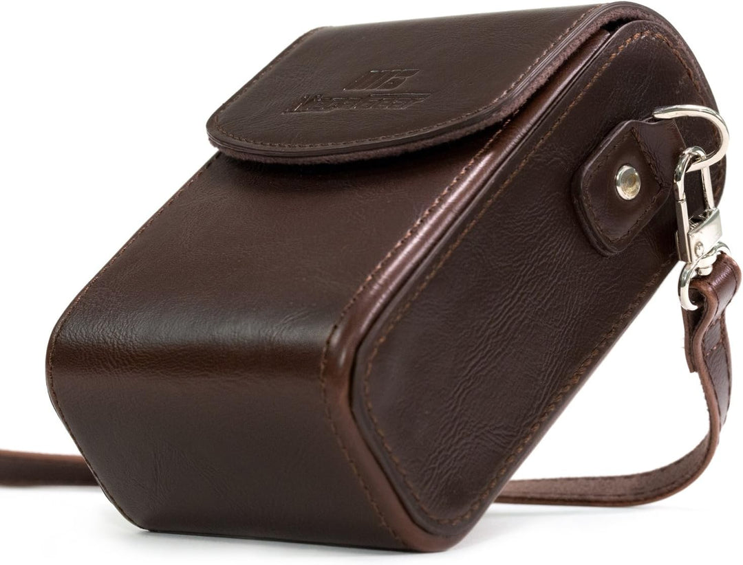 MegaGear Leder Kameratasche mit Trageriemen kompatibel mit Sony Cyber-Shot DSC-RX100 V, DSC-RX100 IV