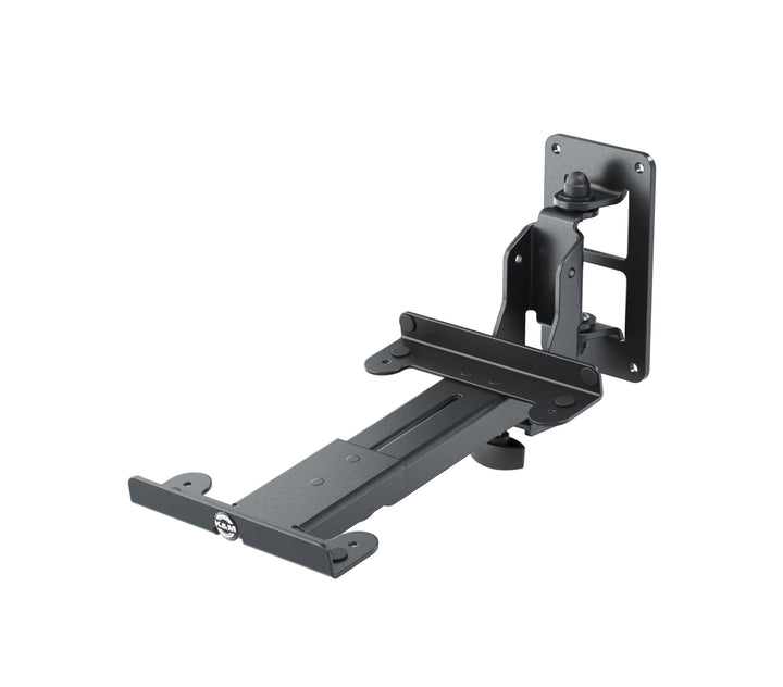 K&M 24166 Boxenwandhalterung M mit verstellbarem Ausleger, 108° Schwenkung - aus Stahl Schwarz - 15-