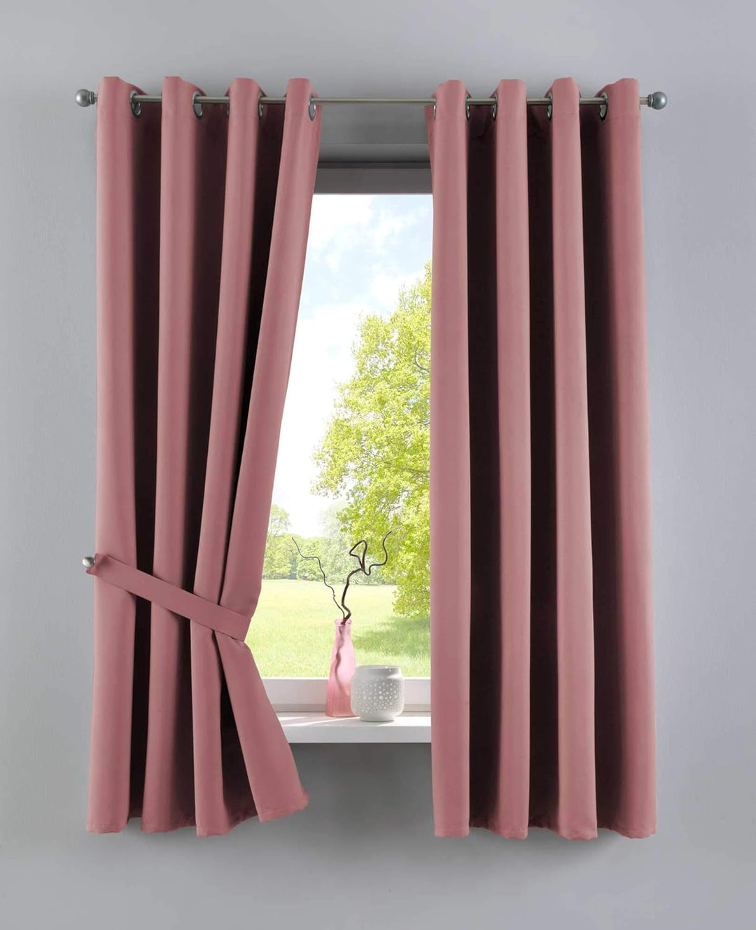 Gardinenbox Vorhänge Blickdicht »Newyork« Altrosa HxB 225x295 cm 2er-Pack Thermo-Gardinen Verdunkelu