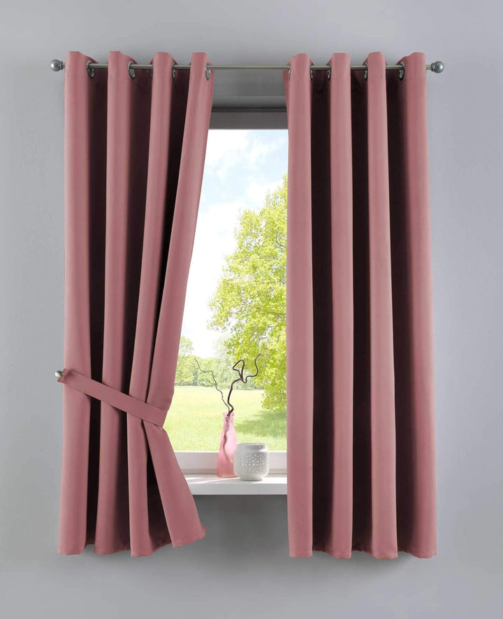 Gardinenbox Vorhänge Blickdicht »Newyork« Altrosa HxB 245x140 cm 2er-Pack Thermo-Gardinen Verdunkelu