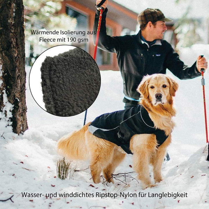Kurgo North Country wasserdichter Hundemantel, Mit Fleece-Futter, LED-Licht für Nachtsichtbarkeit, G