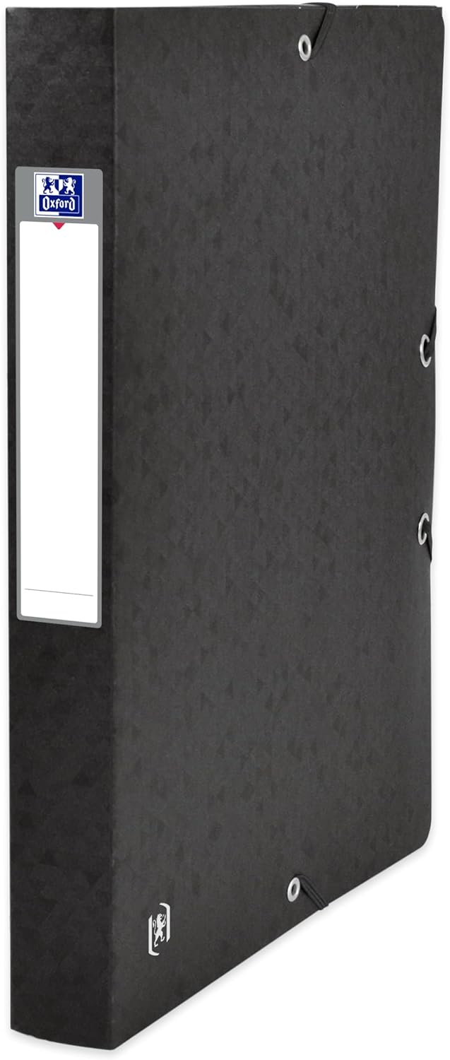 Oxford Sammelbox A4, aus Karton, 4 cm Rückenbreite, schwarz, 9 Stück 4 cm Rückenbreite Schwarz, 4 cm