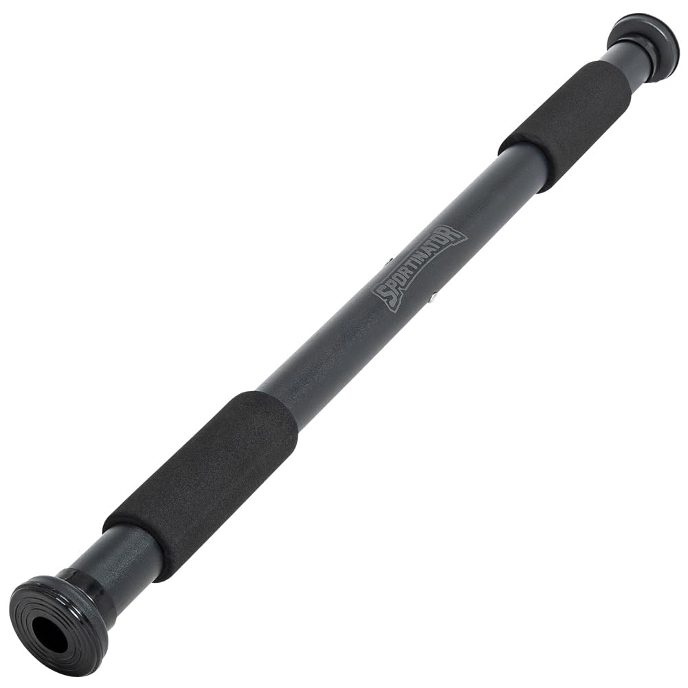 SPORTINATOR® Klimmzugstange zum Einspannen im Türrahmen, für dein Home-Gym. Länge 60–102 cm, kompakt