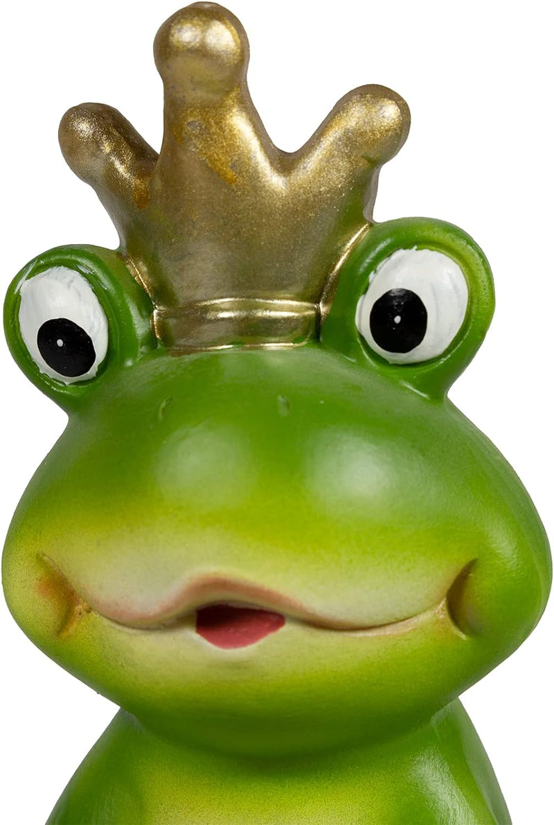 DRULINE Froschkönig - Gartenfigur Frosch - Deko Frosch - Garten Deko - Deko Figur - Indoor/Outdoor -