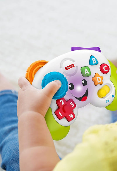 Fisher-Price Lernspass Spiel-Controller für Babys und Kleinkinder in Grün, Videospiel-Attrappe mit M