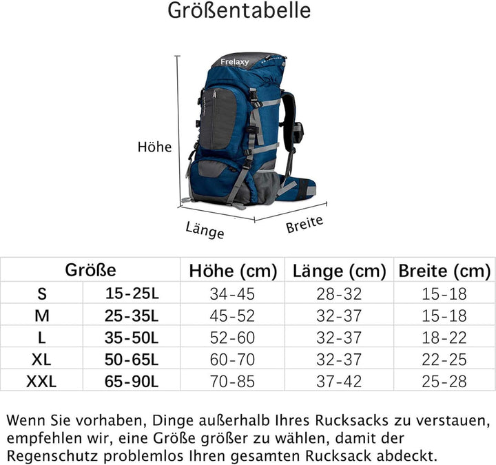 Frelaxy Regenschutz für Rucksäcke Schulranzen(15-90L), Wasserdichter Rucksack Regenhülle Regencape m