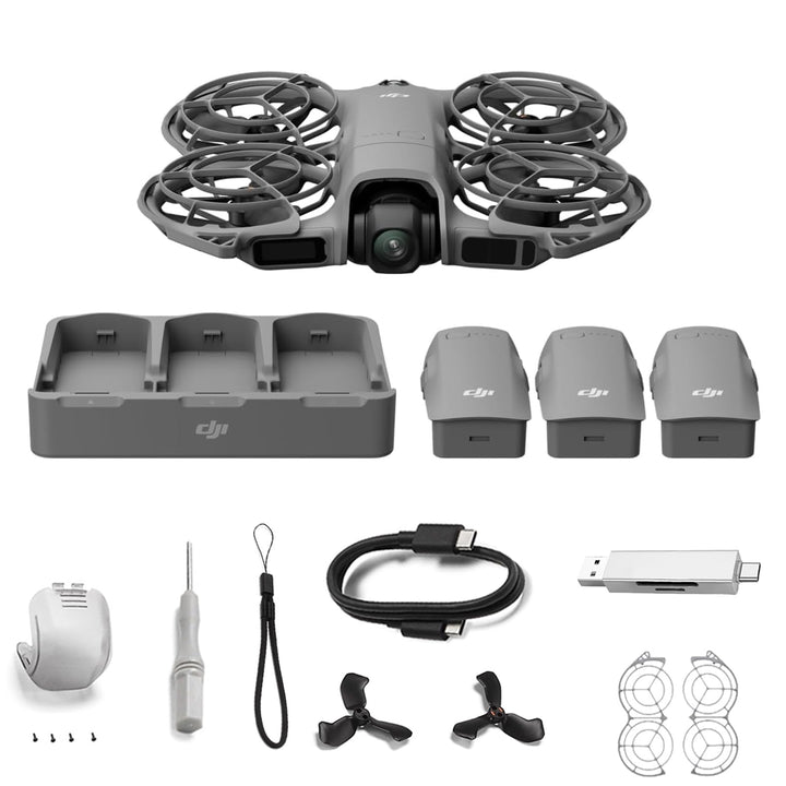 DJI Neo 2 Fly More Combo mit Zubehör (nur Drohne), 4K-Drohne für Einsteiger, Start und Landung auf d