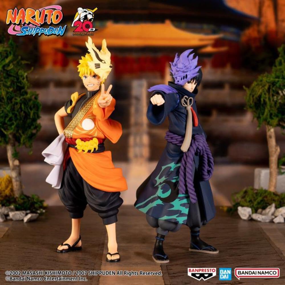 BANPRESTO, Sasuke Uchiha Naruto Shippuden Actionfigur (Animation 20Th Anniversary Costume), 16 cm, M