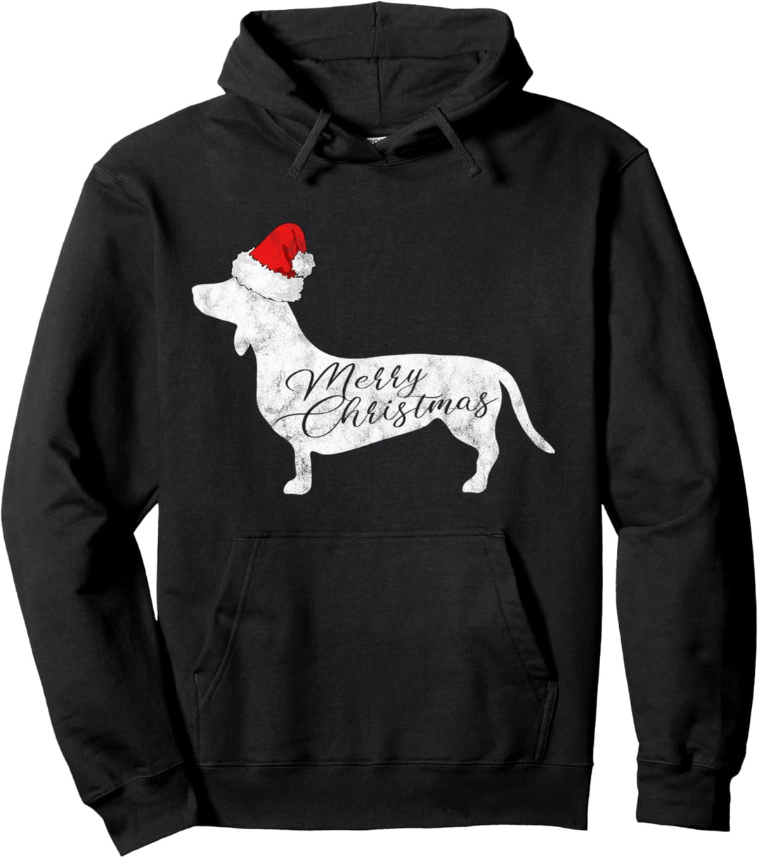 Dackel Merry Christmas Geschenk Weihnachts Kostüm Hunde Pullover Hoodie