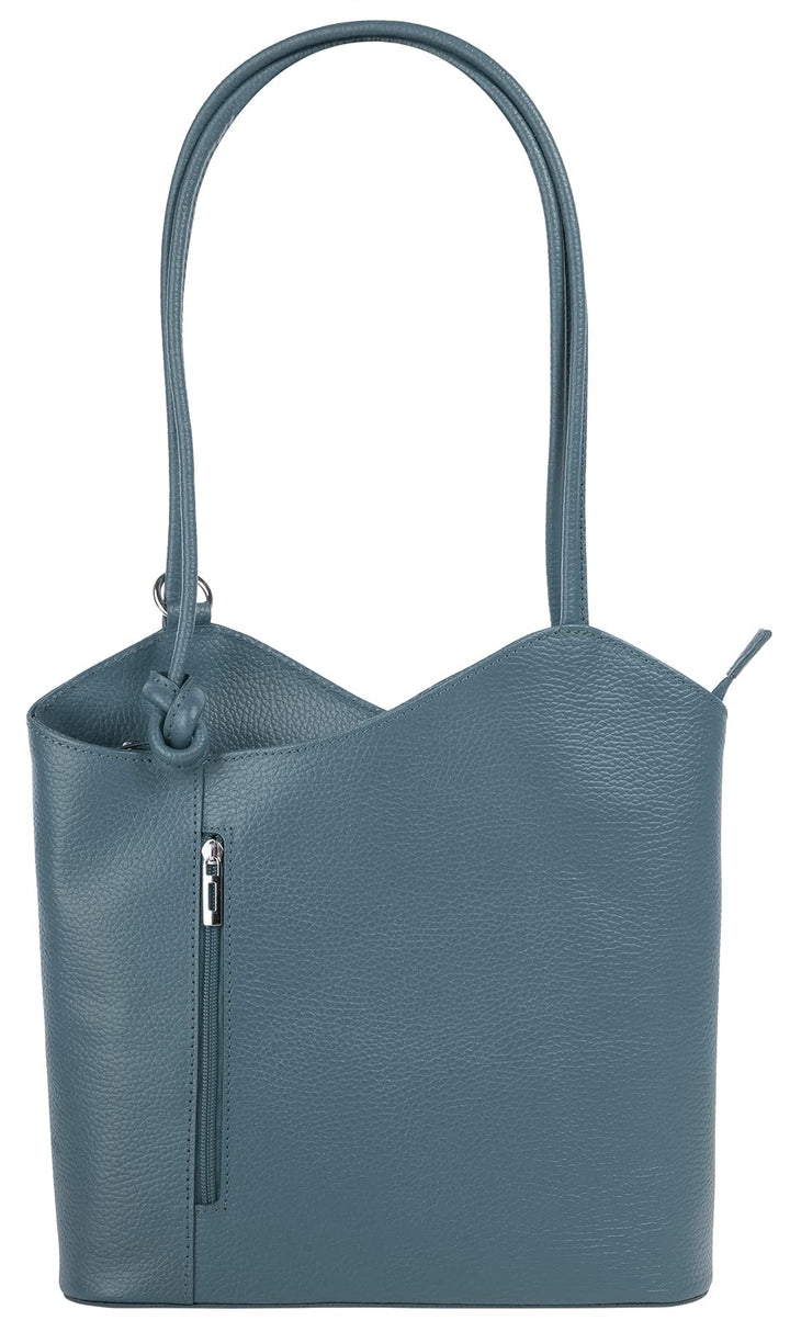 Cluty Shopper Rucksack Kombination Echt Leder Damen | | 016715 Hellblau, Hellblau