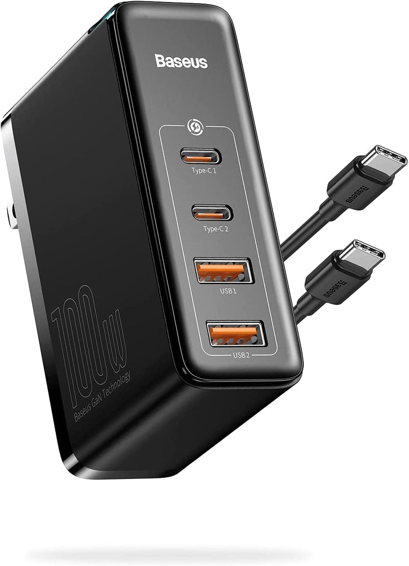 Baseus USB C Ladegerät 100W, 4 Ports PD PPS Netzteil Schnellladegerät mit GaN, Ladeadapter für MacBo