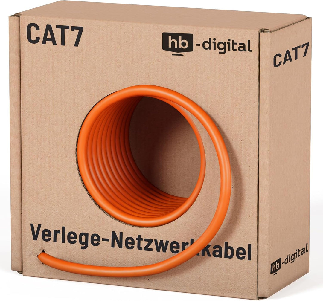 HB-DIGITAL 25m cat 7 Netzwerkkabel LAN Verlegekabel Cable - Übertragungsgeschwindigkeit bis zu 10 Gb