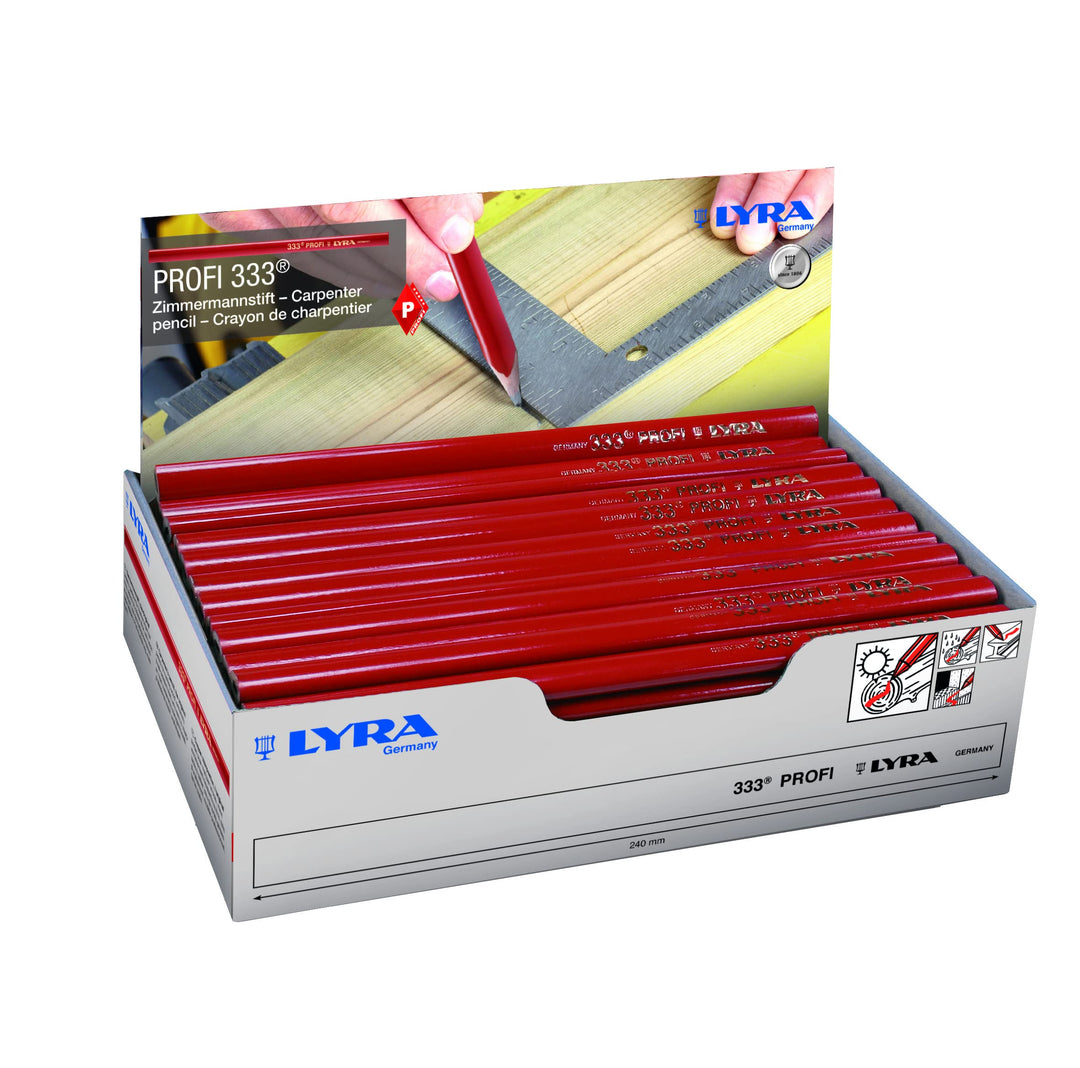 Lyra L4332103, LYRA Zimmermannstift 333® oval 24 cm lang, Bleistift in Profi-Ausführung, ideal für M