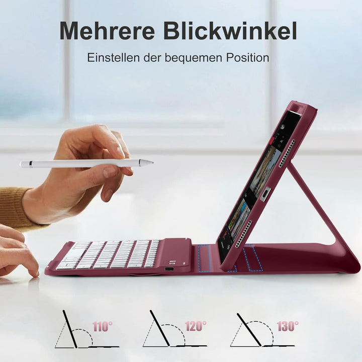 Hülle mit Tastatur für iPad Air 11 Zoll M3 2025 M2 2024/Air 5 Generation 2022 4. 2020 10,9 Zoll, Mag