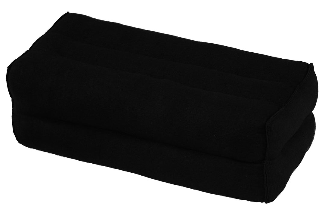 Kissen Block 35x15x10 mit Füllung aus Kapok. Perfekt für Meditation, Yoga und Entspannung, Schwarz