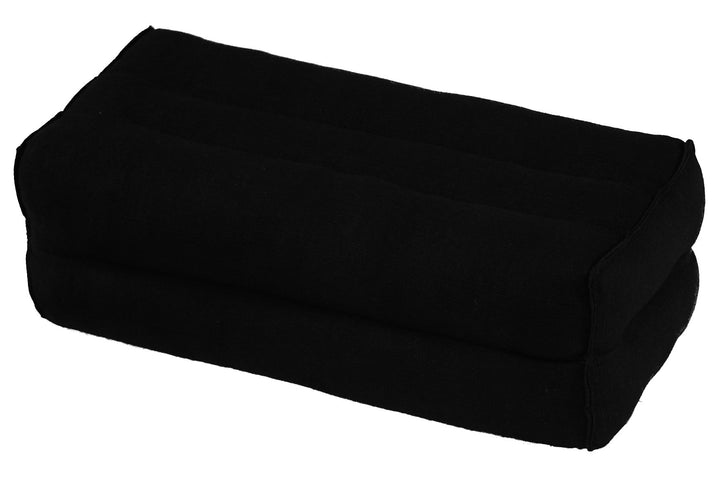 Kissen Block 35x15x10 mit Füllung aus Kapok. Perfekt für Meditation, Yoga und Entspannung, Schwarz