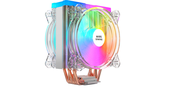 Mars Gaming MCPU66, Dreifach ARGB CPU Kühlkörper, 6 Heatpipes HCT, TDP 220W, 2 Lüfter 12cm, Schwarz,