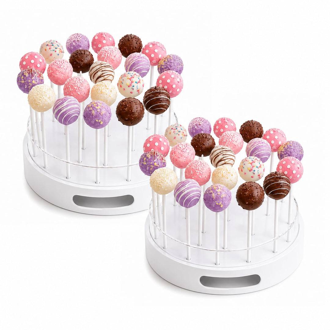Cake Pop Ständer mit 22 Löchern (2er-Pack) für Cake Pops und Lollipops | Transparenter Cake Pop Halt