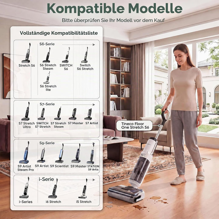 5 Zubehörset für Tineco Floor One Stretch S6/S7 Stretch Ultra/Switch S6/i6 Stretch Nass und Trockens