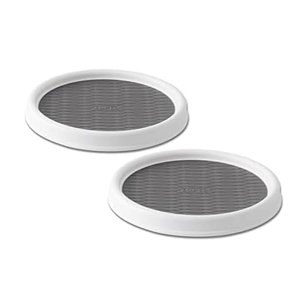 Copco 5220590 Non-Skid Pantry Cabinet Lazy Susan Plattenspieler, plastik, Weiss/Grau 2 23 cm Weiss/G