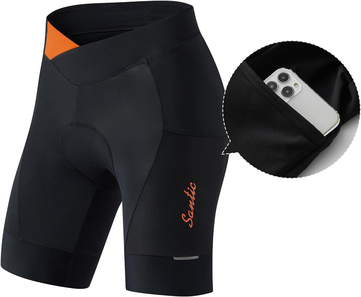 Santic Fahrradhose Damen Gepolstert Kurz Radlerhose Gepolstert Schnelltrockende mit Sitzpolster 3D b