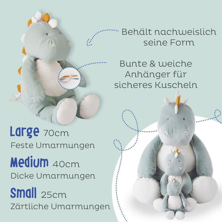 Noukie's - Plüsch für Kinder - Kuscheltier Medium Stegi - Schmusetuch Bio-Baumwolle - Grösse für Kin